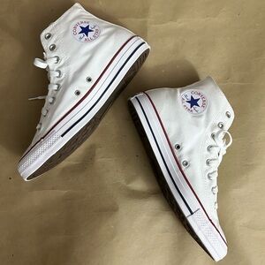 NEW Converse Chuck Taylor All Star White Canvas High Top Sneakers Sz M8.5/W10.5